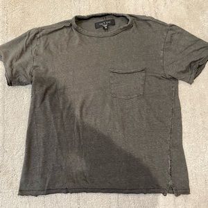 Rag & bone mens gray tshirt with pocket
